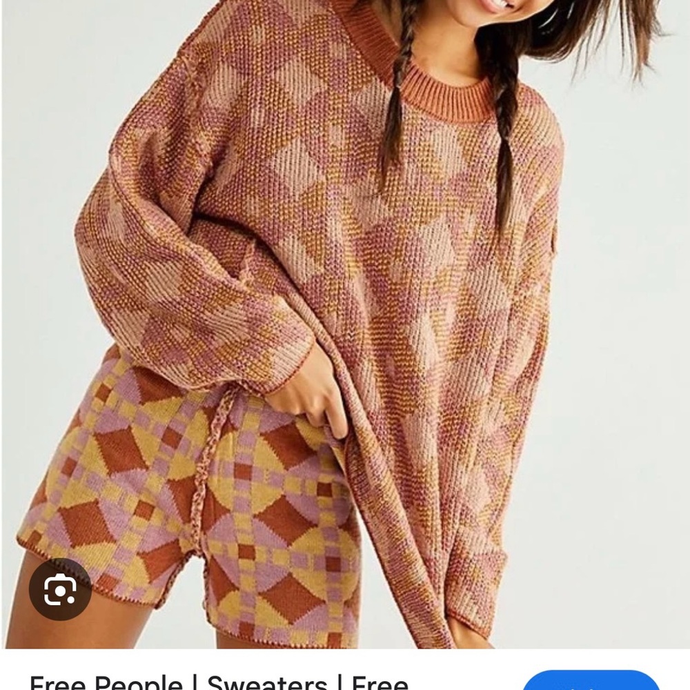 Free People Pink and Orange Patterned Women Shorts only